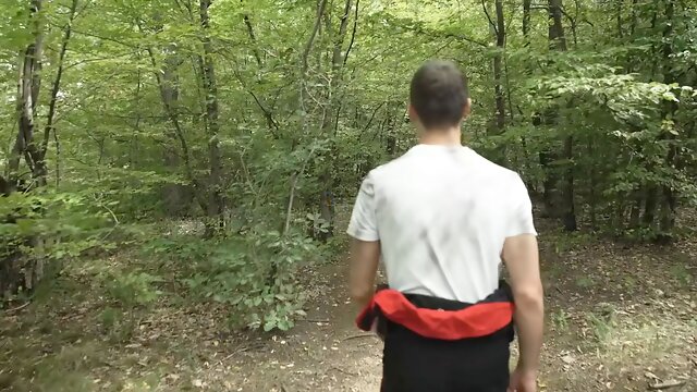 Mature4k. dark haired on High Heels tempted a young boy in the forest and fucked in public