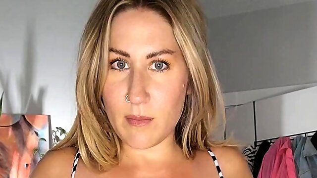 Pink labia close up of naive brunette