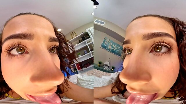 Petite Brunette Teases with Wild VR Passion