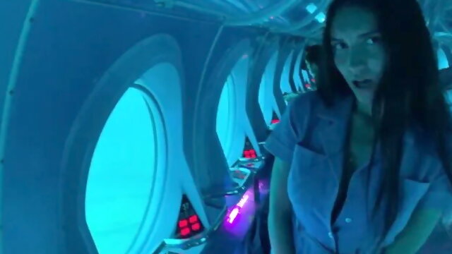 Public Masturbation with Lovense (lush) Part 6 Orgasm on a Submarine