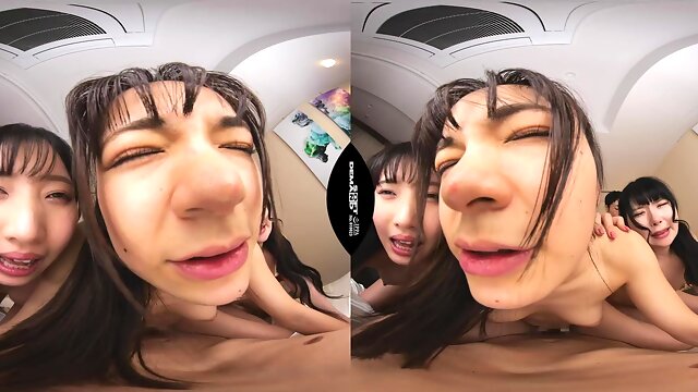 Japanese Brunette Group in VR POV Sultry Play