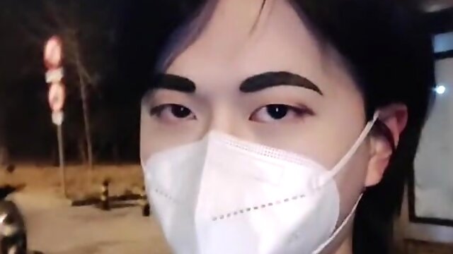 Shemale Wank, Crossdresser, Japanese, Public, Teen, Bus