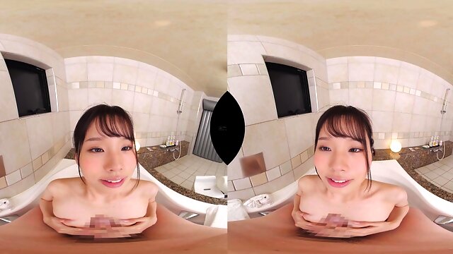 Charming asian teen temptress hot VR video