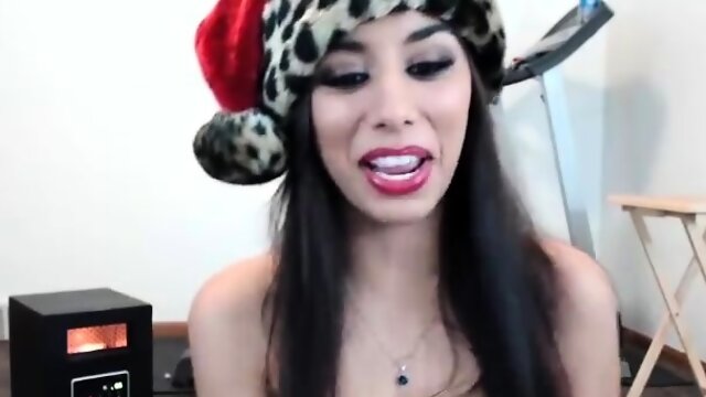 Busty curly brunette with big boobs fucks on couch