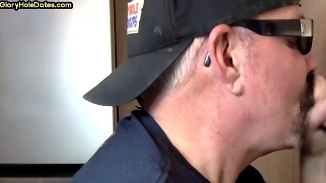 Old IR gloryhole gay fucked after BJ in homemade closeup