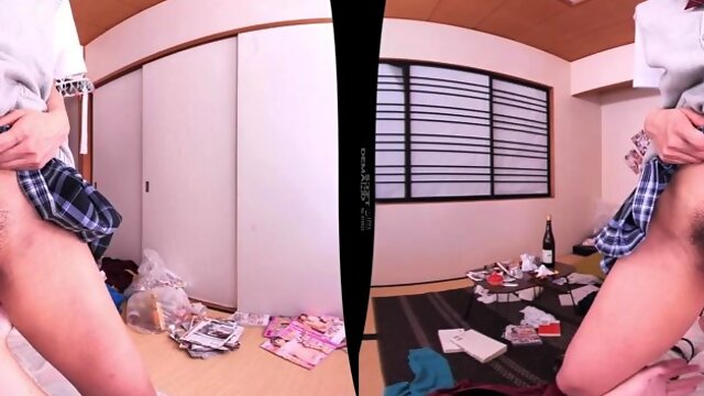 Alluring asian teen seductress exciting VR sex video