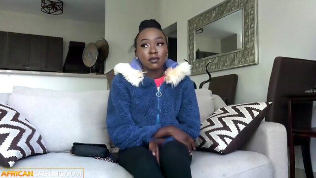 Tiny Black Teen 18+ Believes Casting Agent And Ends Up Fucked Hard On A Couch!