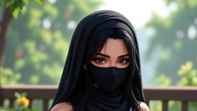 Arabian Diva Big Tits Yoga Tease Topless Terrace Fantasy