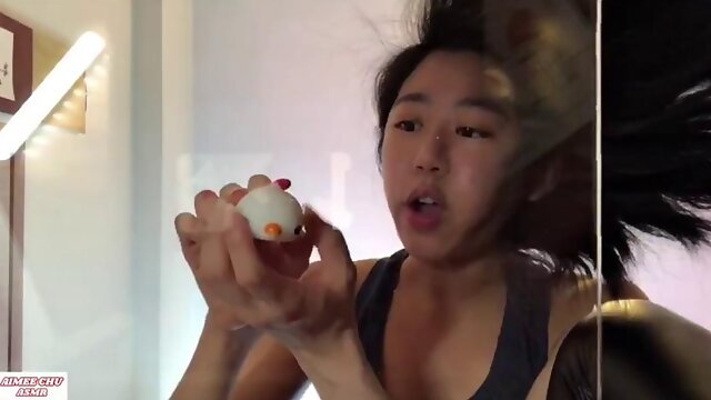 Asian Underglass Toy Crush: Solo, Fetish  Feet Porn