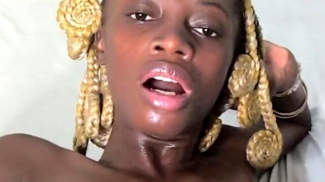 Petite Ebony Hottie - Oiled up Masterbation and Dildo Ride