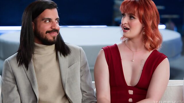 Pale redhead swallows BBC cum before cuckold punishes her