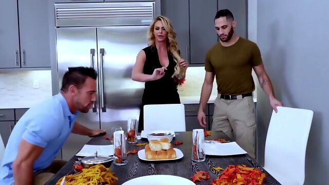 Army Boy Shares His Stepmoms Pussy On Thanksgiving With Damon Dice And Phoenix Marie