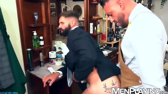 Suited Stud Dominated By Barber Leo La Rosa With Dani Robles