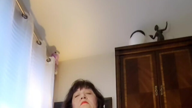 I Am Only Wearing Thigh-high Stockings. My Hairy Pussy Is Quite Exposed!!