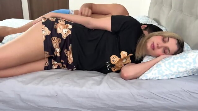 Milf Step Mom Shares Hotel Bed with Step Son when Theyre Alone