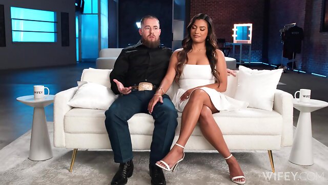 Busty Latina MILF Karina Valentins rides a cock while her husband watching