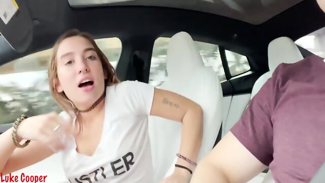 Sexy Teen 18+ Cant Wait To Fuck And Hops On While Driving 6 Min - Luke Cooper And Bailey Base