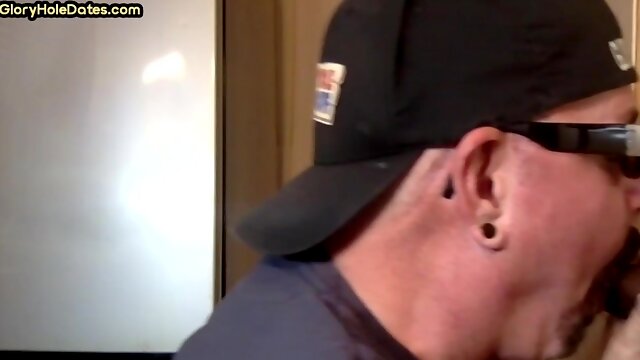 Greedy gloryhole DILF sucks till gets anal sex in closeup