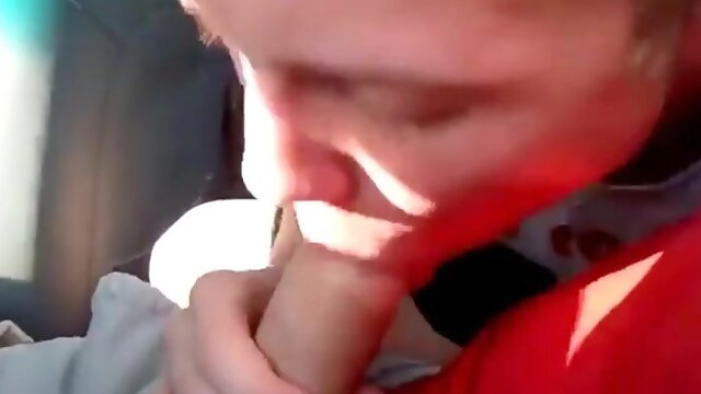 Fellating my homies man-meat in the truck, he jizzes in my gullet - amateur vid