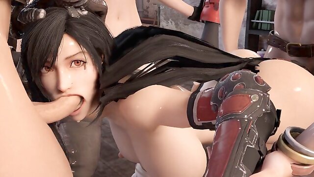 Tifa Anal group sex - Final wish hentai