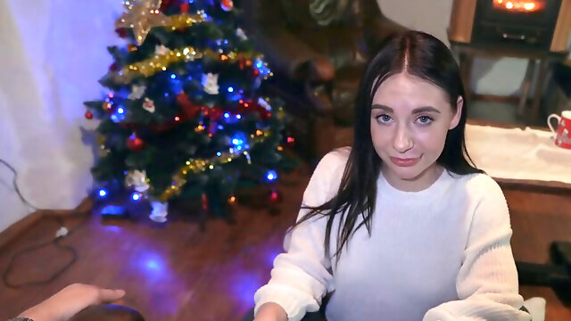 Guy receives the best holiday gift ever of a great blowjob