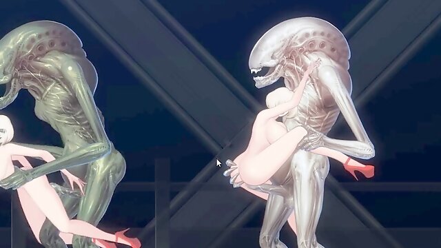 Ash-blonde anime babe from Nier Automata goes wild with a monster cock