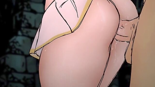 Heiter boinks Frieren in the ass after she gets stuck in a torso