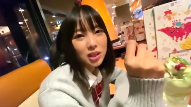 She pleases the man with a hand job and a blowjob. She straddles him and gives him continuous cowgirl piston thrusts.