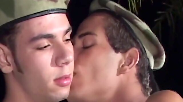 Army Jock Face And Ass Fucks Masturbating Military Twink Outdoors! 10 Min