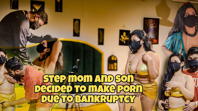 Stepmom and Step Son Decided to Make Porn Due to Bankruptcy