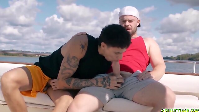 Angel Elias And Marcus Mcneill - Best Buds And Decide To Jerk Off Together On The Boat