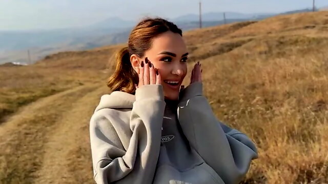 First Date in Mountains Finished Sperm in Mouth. Sex on First Date.