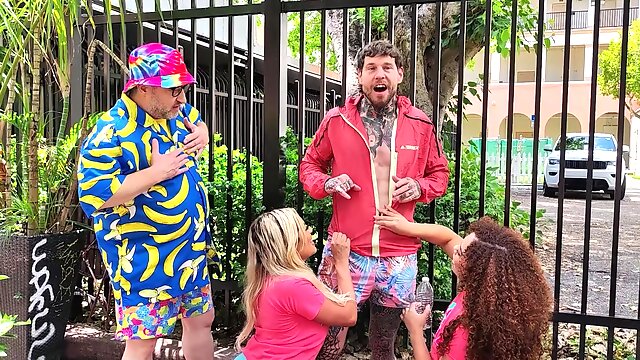 Two chiseled guys banged three hot girls with intense passion in a steamy scene.