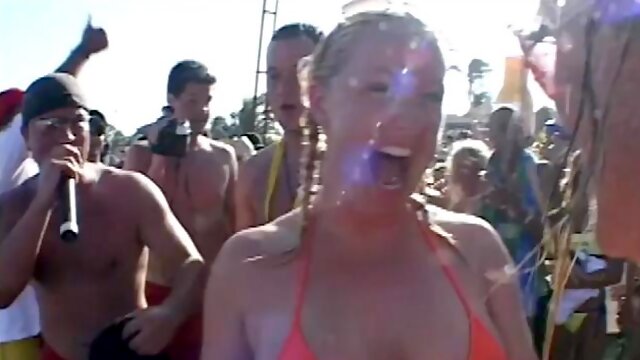 얼굴마사지, 비치, 일반인, 집단, 파티