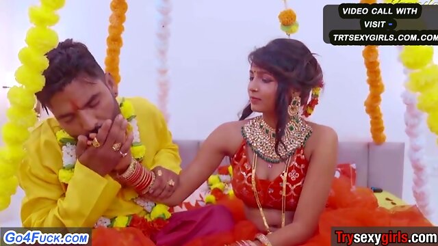 Newlyweds ignite fiery passion on their first sultry night