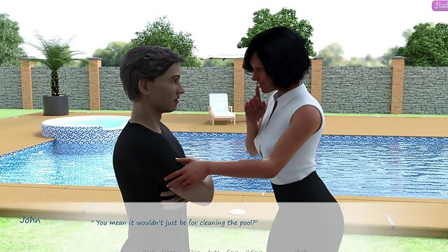 My Stepbrothers wife #10 Diana gave me a job to neat her pool