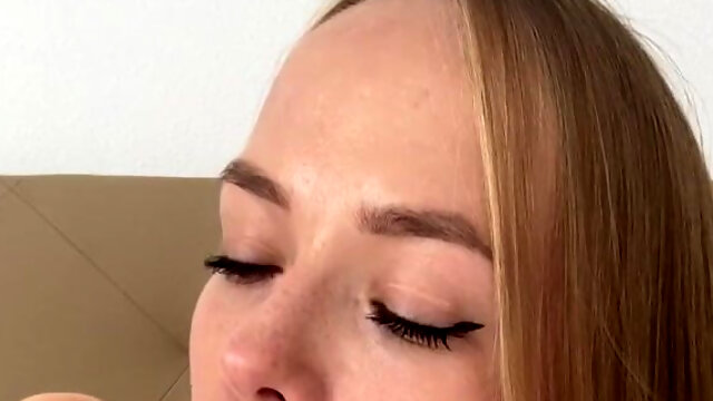 Homemade Throat Workout with Huge Dildo for Petite Girl