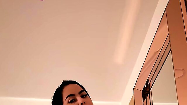 Sexy Latina Beauty Teases With Her Huge Melons & a Plump Booty, Then Masturbates In Hot Solo