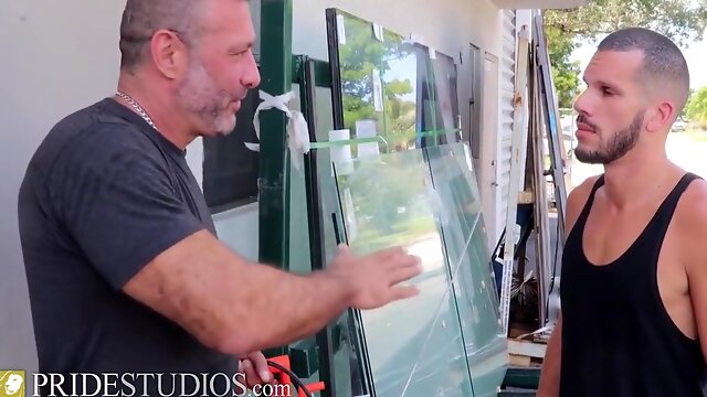 Muscular Old Man Helps His Younger Step Cousin With A Cocksucking