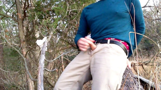 I jerk-off and jizm in the forest