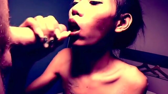 Raw Thai femboy bitch Venus providing a dt after torrid tub with customer