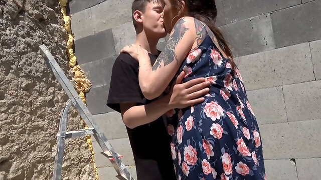 Tattooed MILF Seduces Young Stud and Gets Fucked in the Sun