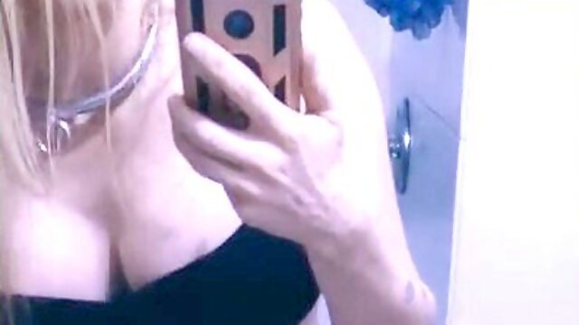 Insatiable transgirl strokes to her reflection