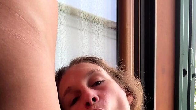 Blond and small titted sandwich