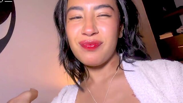 Kitty Sweet releases a big white geyser after two glasses of bubbly