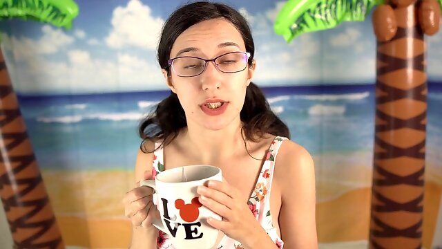 Naiadesaqua tries on summer bikinis with ponytails and glasses in a MILF style haul