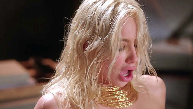 Sweaty ladies go through a hardcore fuck with tongue play