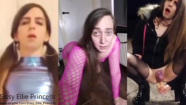 Crossdresser Sissy, Shemale, Solo, Anal