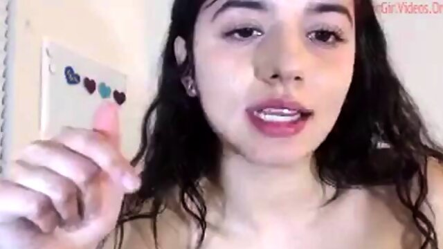 Brunette teases on bed: Amateur, Eporner  Cam Porn