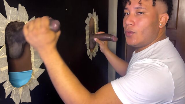 Sucking In The Glory Hole To These Two Bbc